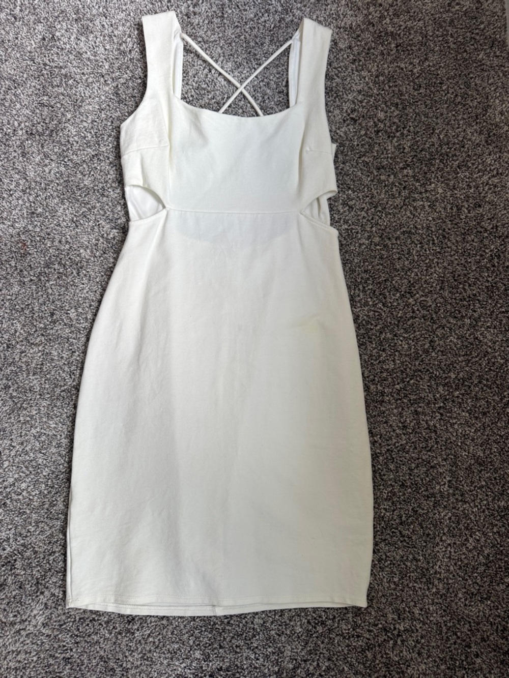 Solemio Cream Cutout Cross-Back Mini Dress
